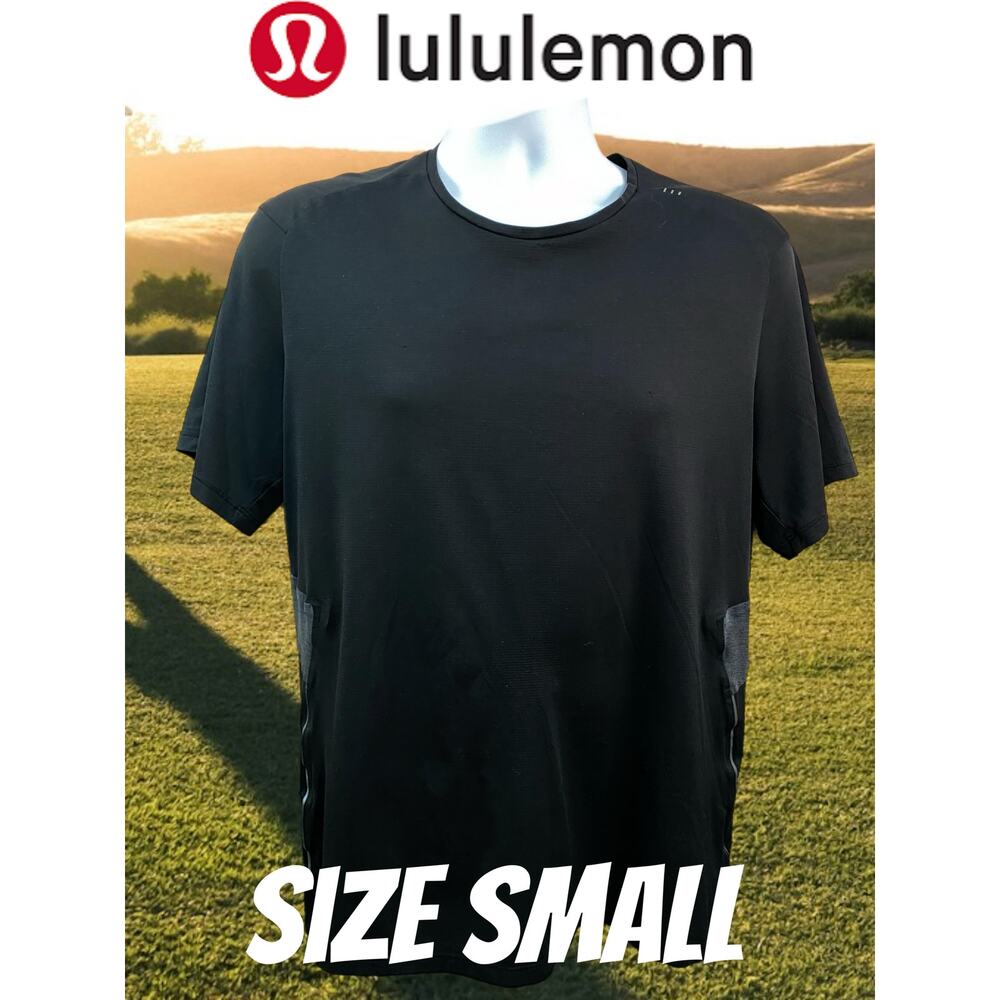 Lululemon Mens Black and Grey Short Sleeve Shirt Vent Tech Size Small